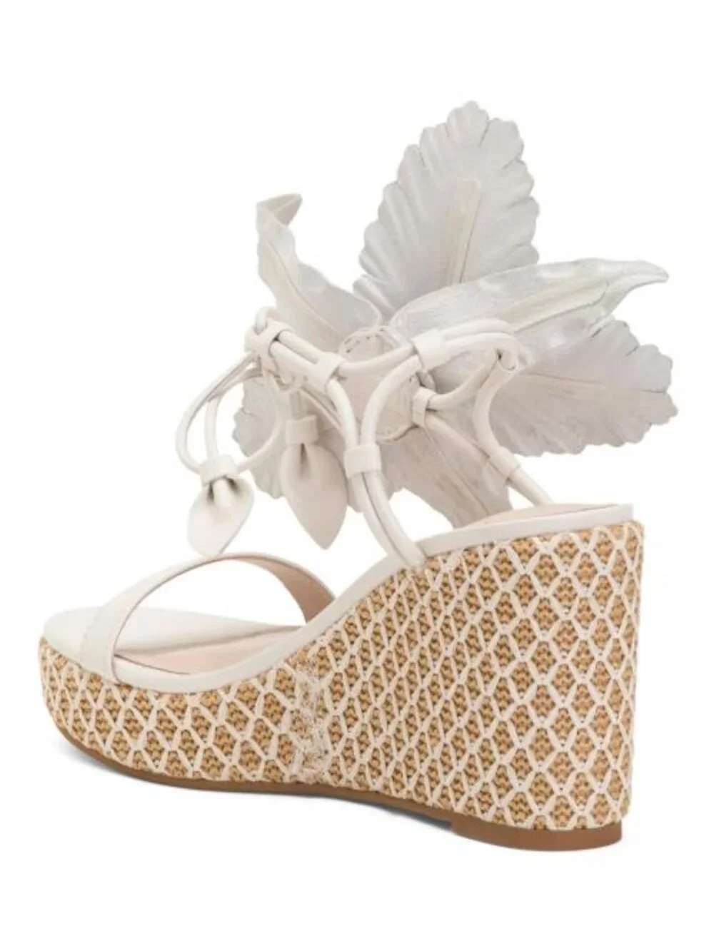 CECELIA NEW YORK Leather Lilly Floral Applique Wedge Sandals